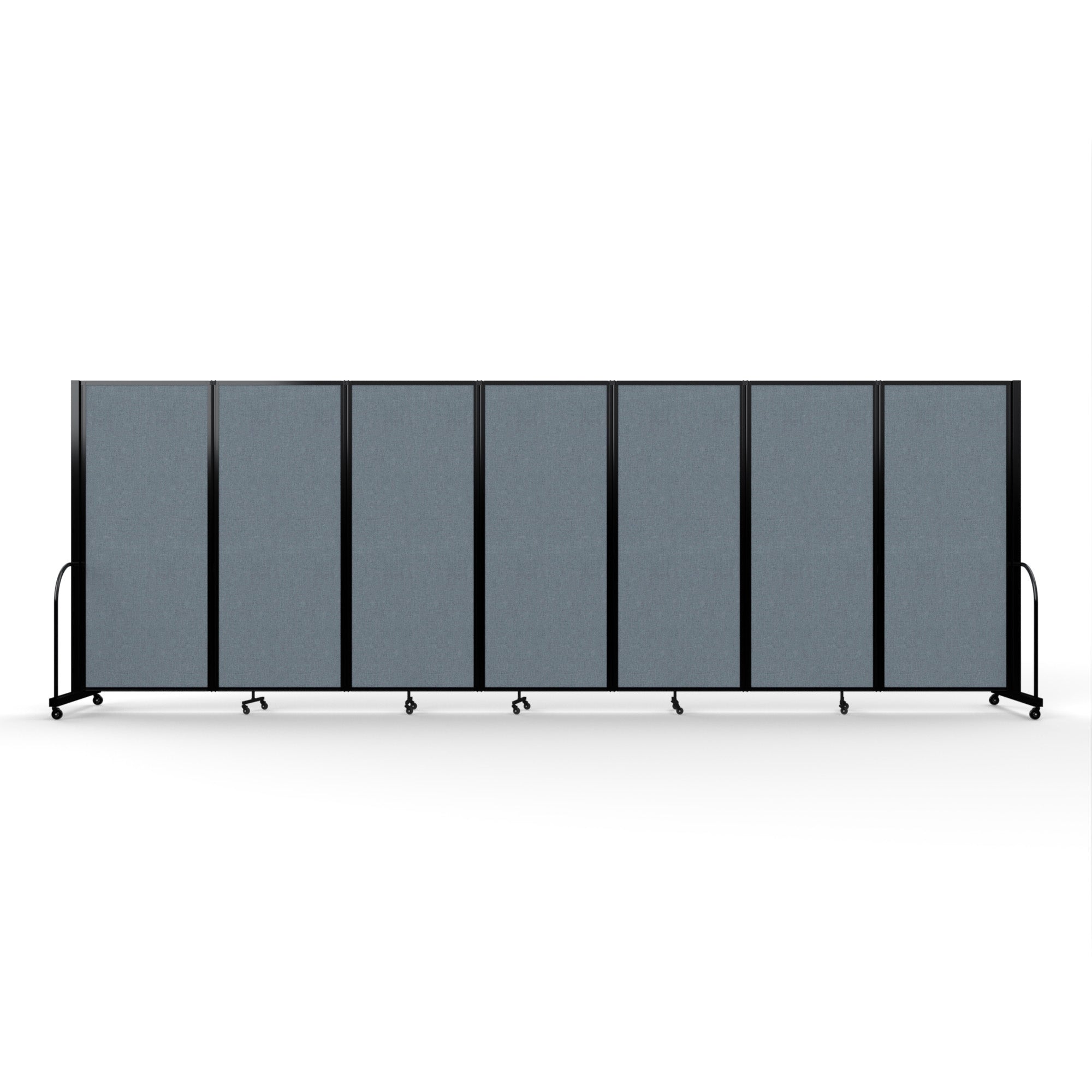 Screenflex Full Motion Divider, 6'10" x 19'7", Black Frame, Summer Blue