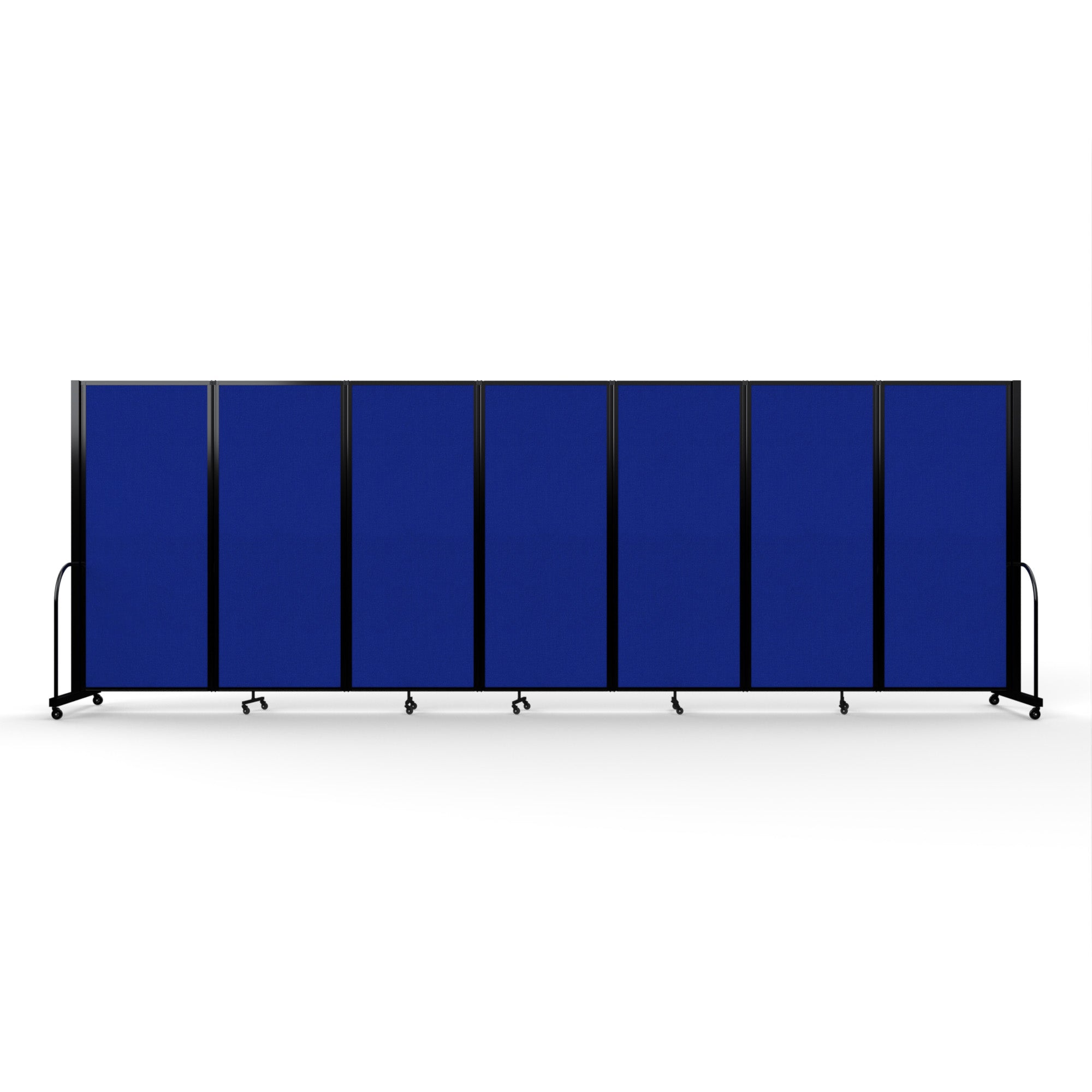 Screenflex Full Motion Divider, 6'10" x 19'7", Black Frame, Royal Blue