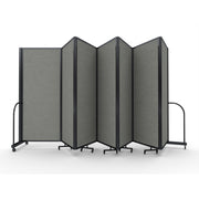 Screenflex Full Motion Divider, 6'10" x 19'7", Black Frame, Gray Smoke