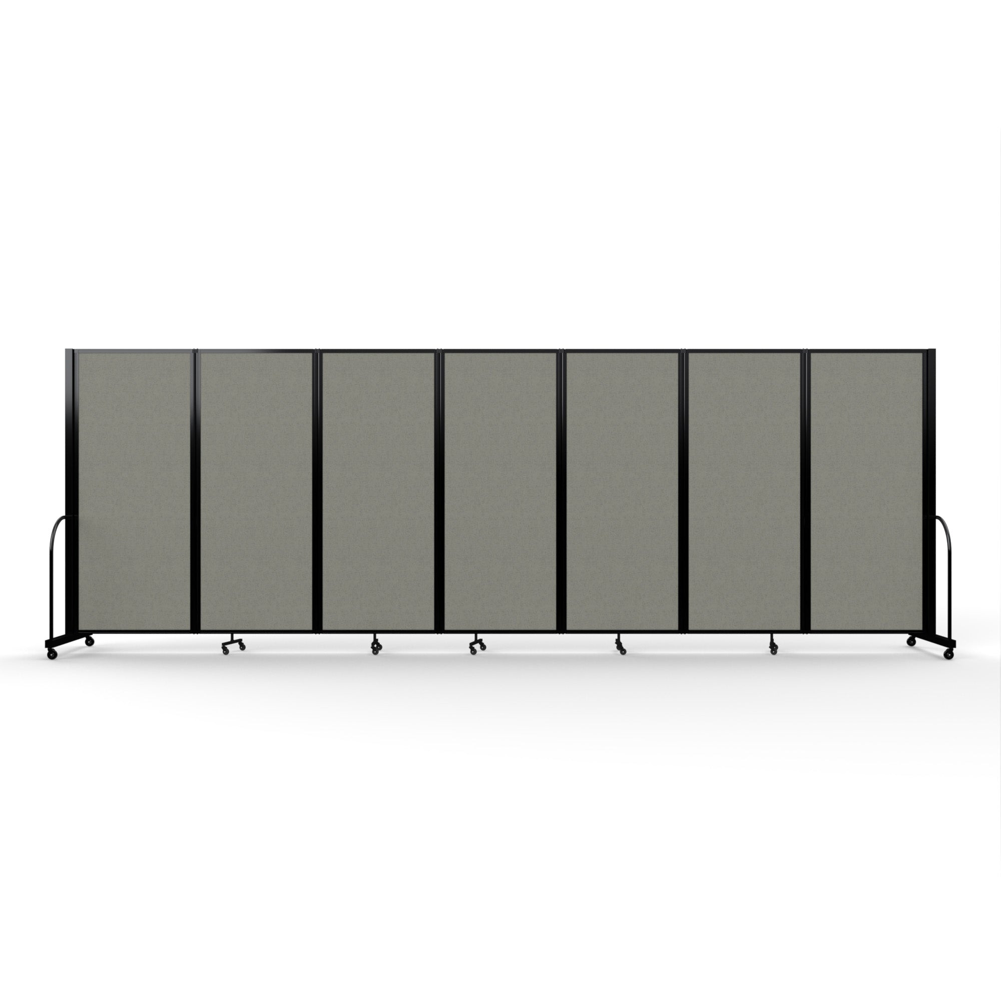 Screenflex Full Motion Divider, 6'10" x 19'7", Black Frame, Gray Smoke