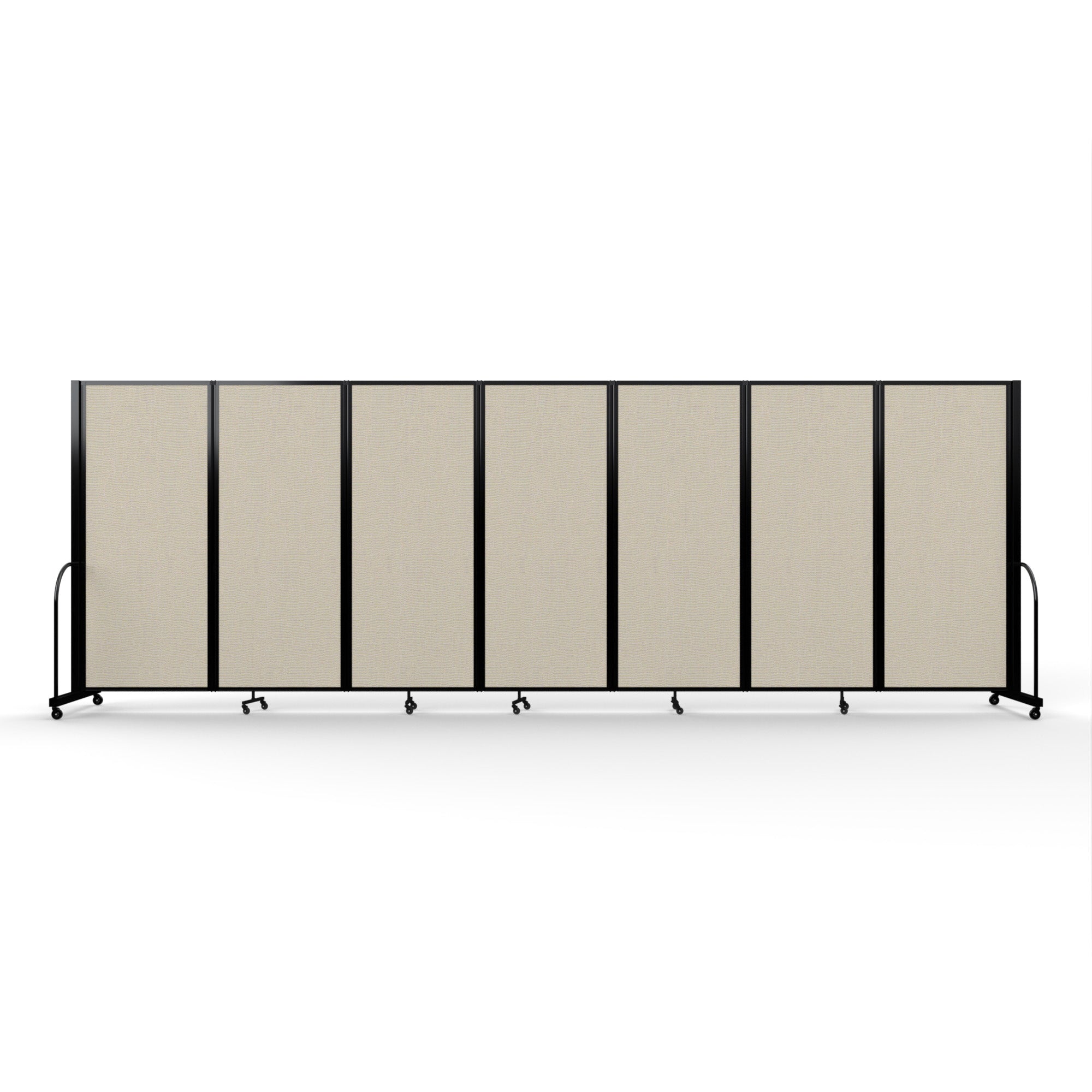 Screenflex Full Motion Divider, 6'10" x 19'7", Black Frame, Sand
