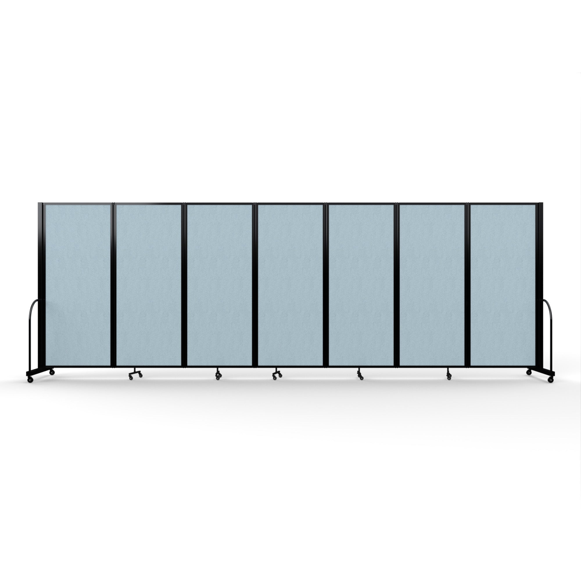 Screenflex Full Motion Divider, 6'10" x 19'7", Black Frame, Blue Tide Vinyl