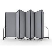 Screenflex Full Motion Divider, 6'10" x 19'7", Black Frame, Granite Vinyl