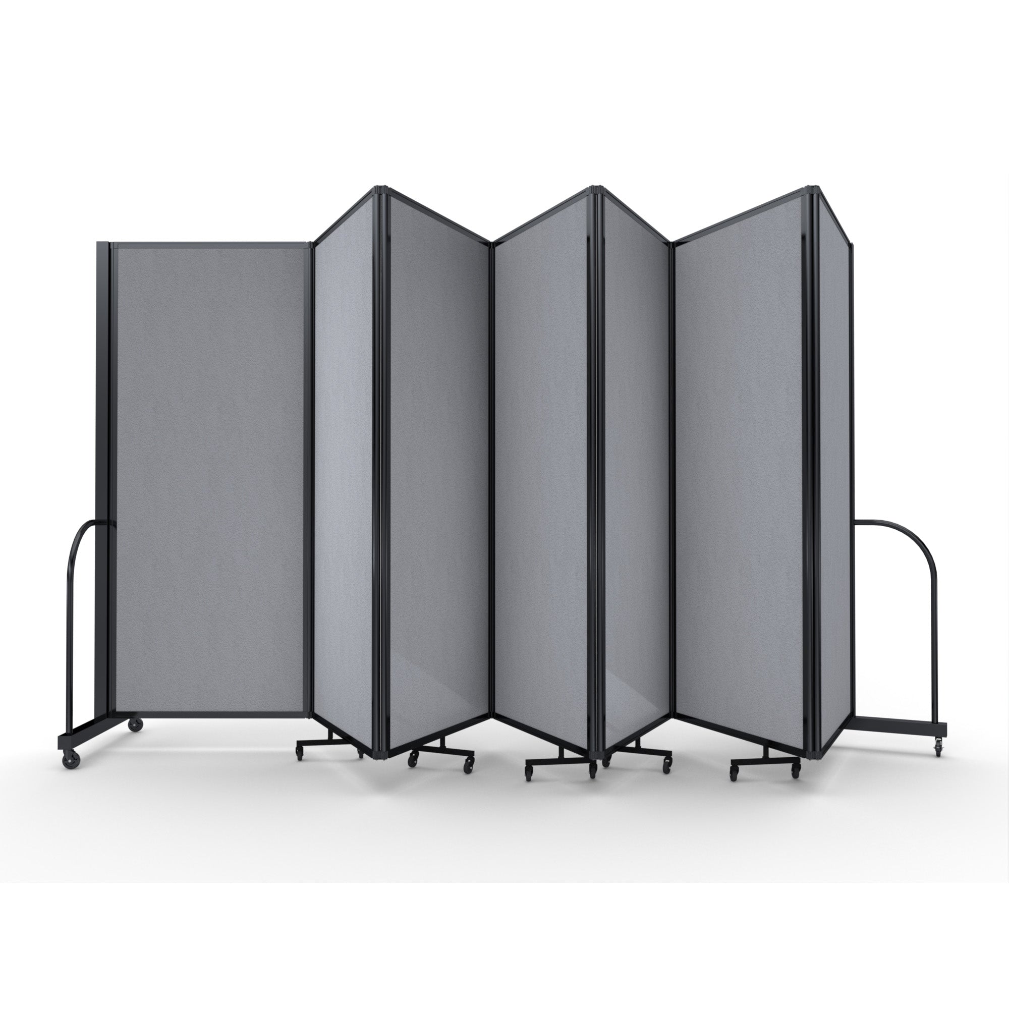 Screenflex Full Motion Divider, 6'10" x 19'7", Black Frame, Granite Vinyl