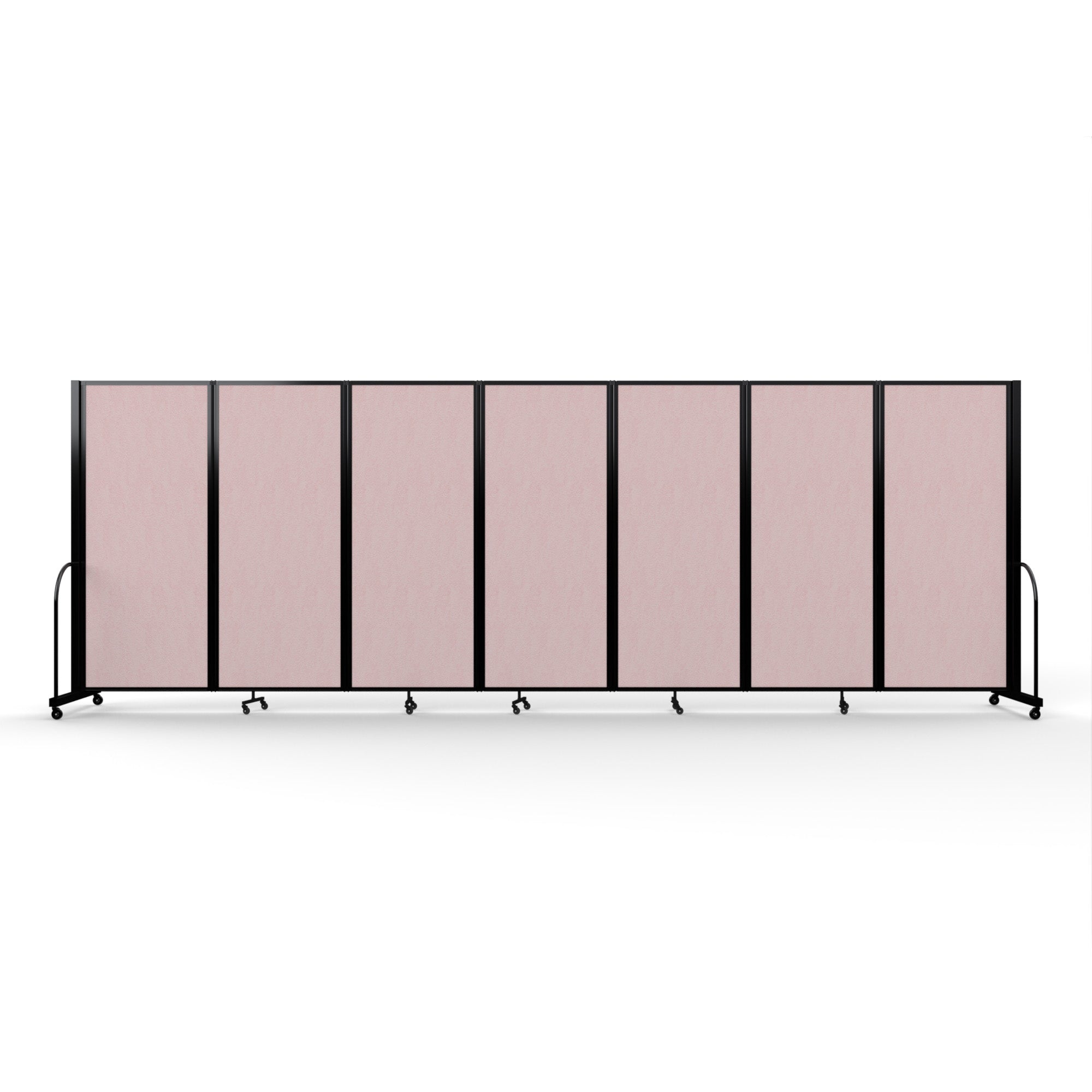 Screenflex Full Motion Divider, 6'10" x 19'7", Black Frame, Raspberry Mist Vinyl