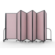 Screenflex Full Motion Divider, 6'10" x 19'7", Black Frame, Raspberry Mist Vinyl