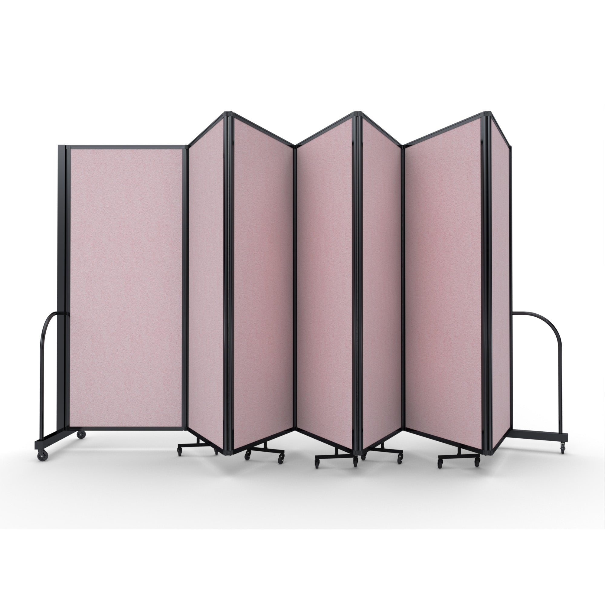 Screenflex Full Motion Divider, 6'10" x 19'7", Black Frame, Raspberry Mist Vinyl