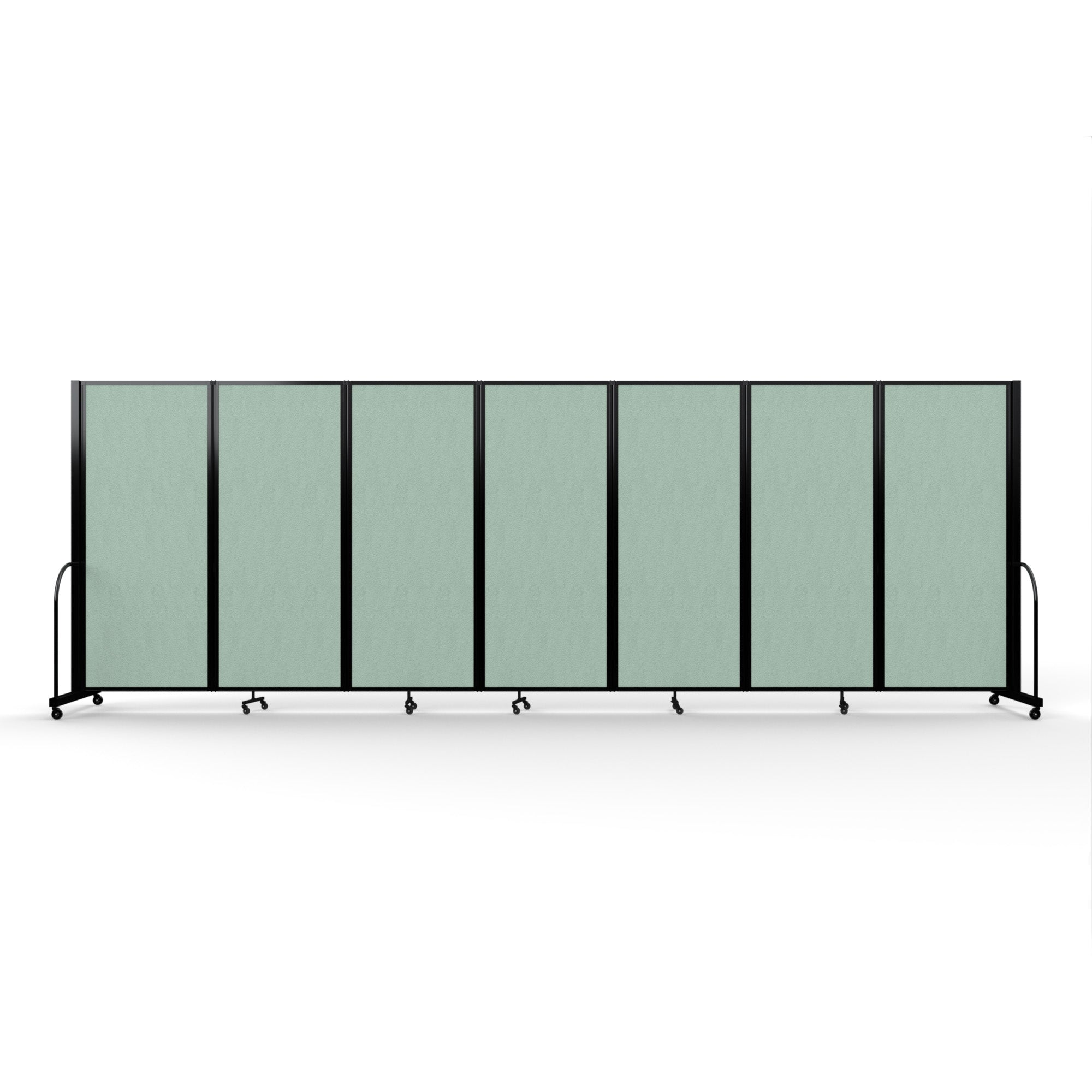 Screenflex Full Motion Divider, 6'10" x 19'7", Black Frame, Mint Vinyl