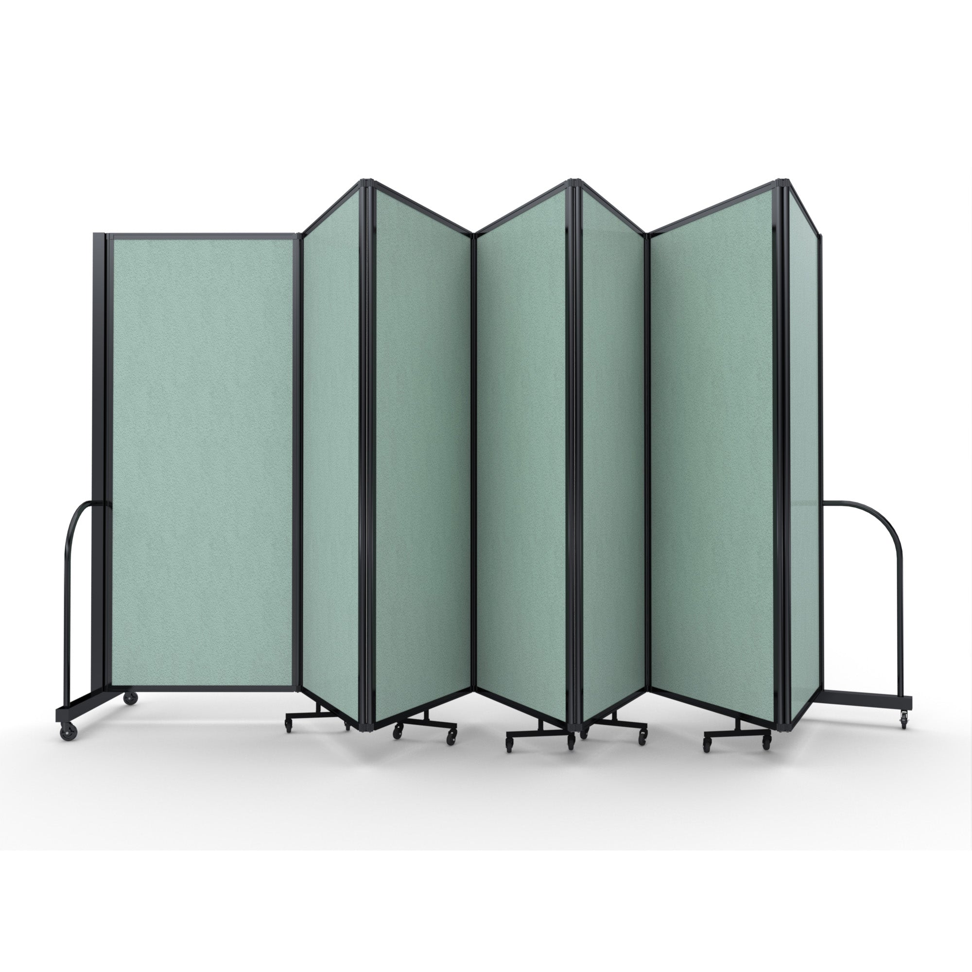 Screenflex Full Motion Divider, 6'10" x 19'7", Black Frame, Mint Vinyl