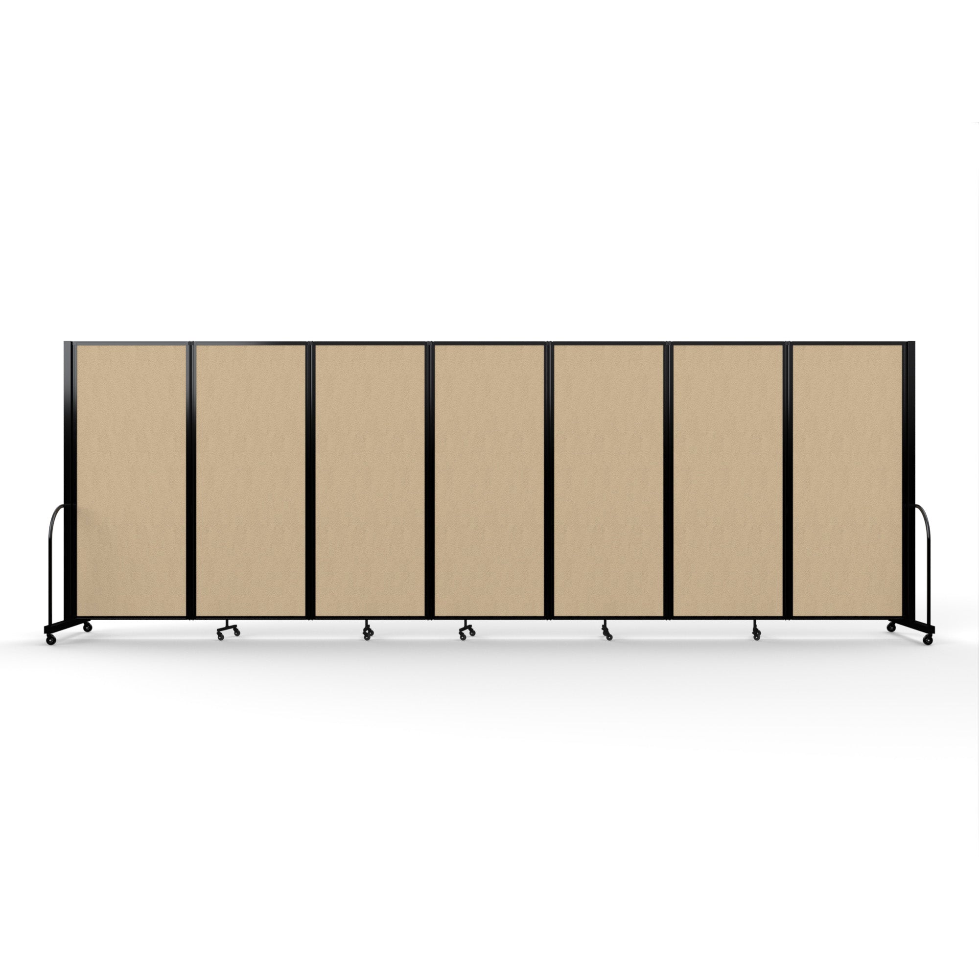 Screenflex Full Motion Divider, 6'10" x 19'7", Black Frame, Sandalwood Vinyl