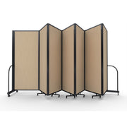 Screenflex Full Motion Divider, 6'10" x 19'7", Black Frame, Sandalwood Vinyl