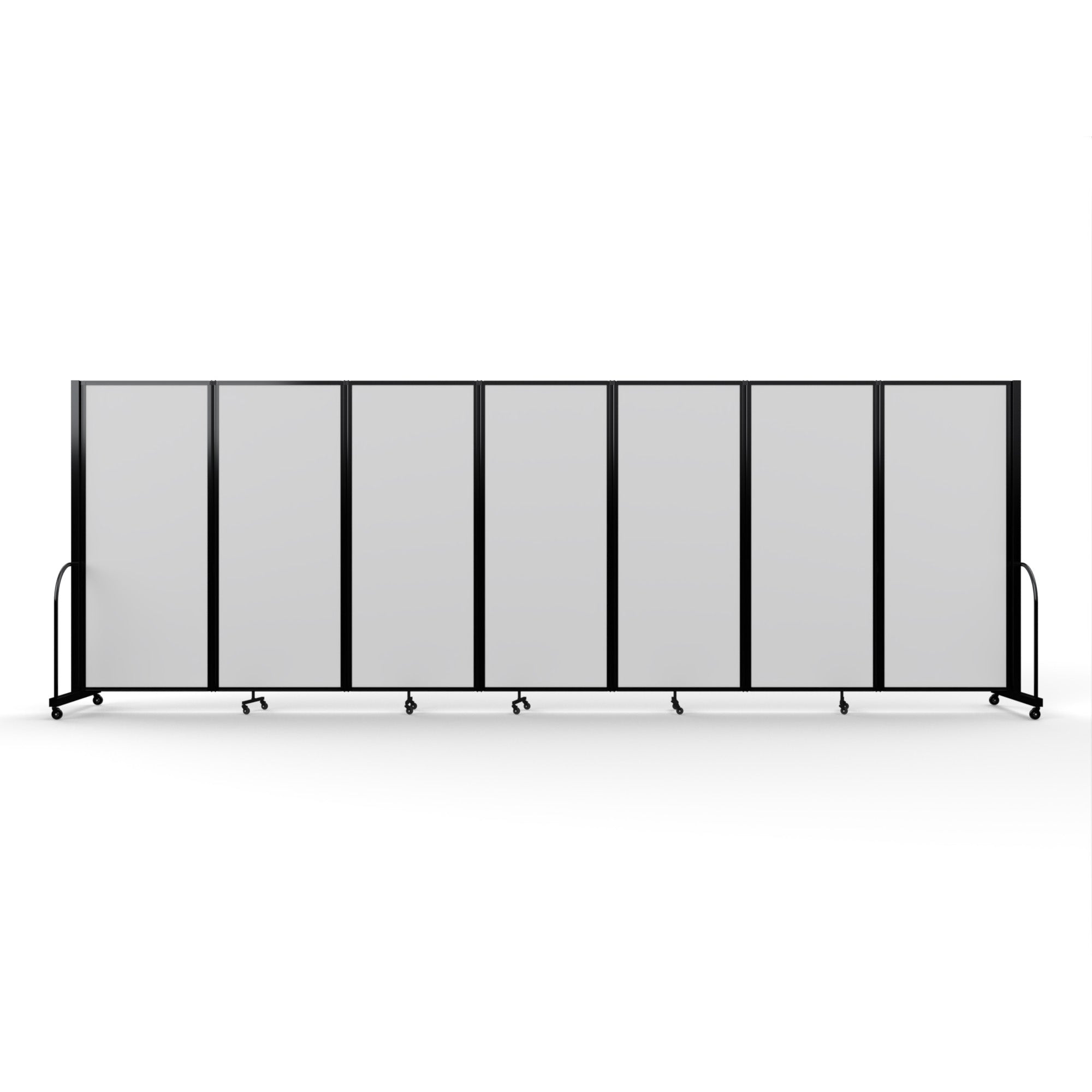 Screenflex Full Motion Divider, 6'10" x 19'7", Black Frame, Ice Vinyl
