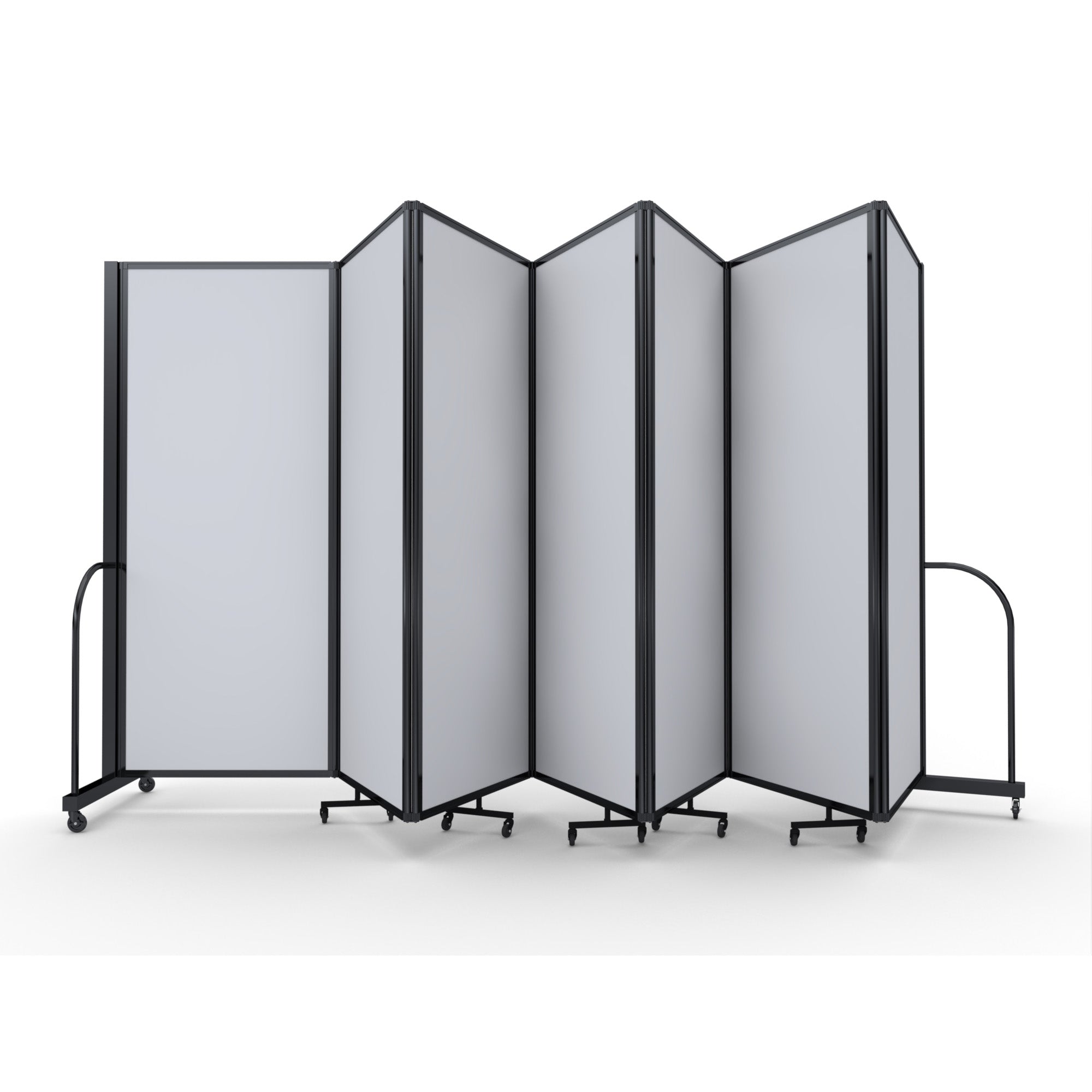 Screenflex Full Motion Divider, 6'10" x 19'7", Black Frame, Ice Vinyl