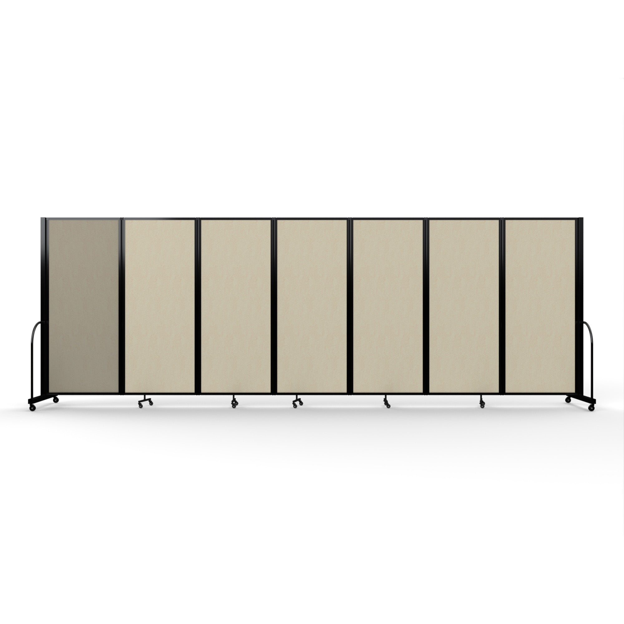 Screenflex Full Motion Divider, 6'10" x 19'7", Black Frame, Hazelnut Vinyl