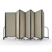 Screenflex Full Motion Divider, 6'10" x 19'7", Black Frame, Hazelnut Vinyl