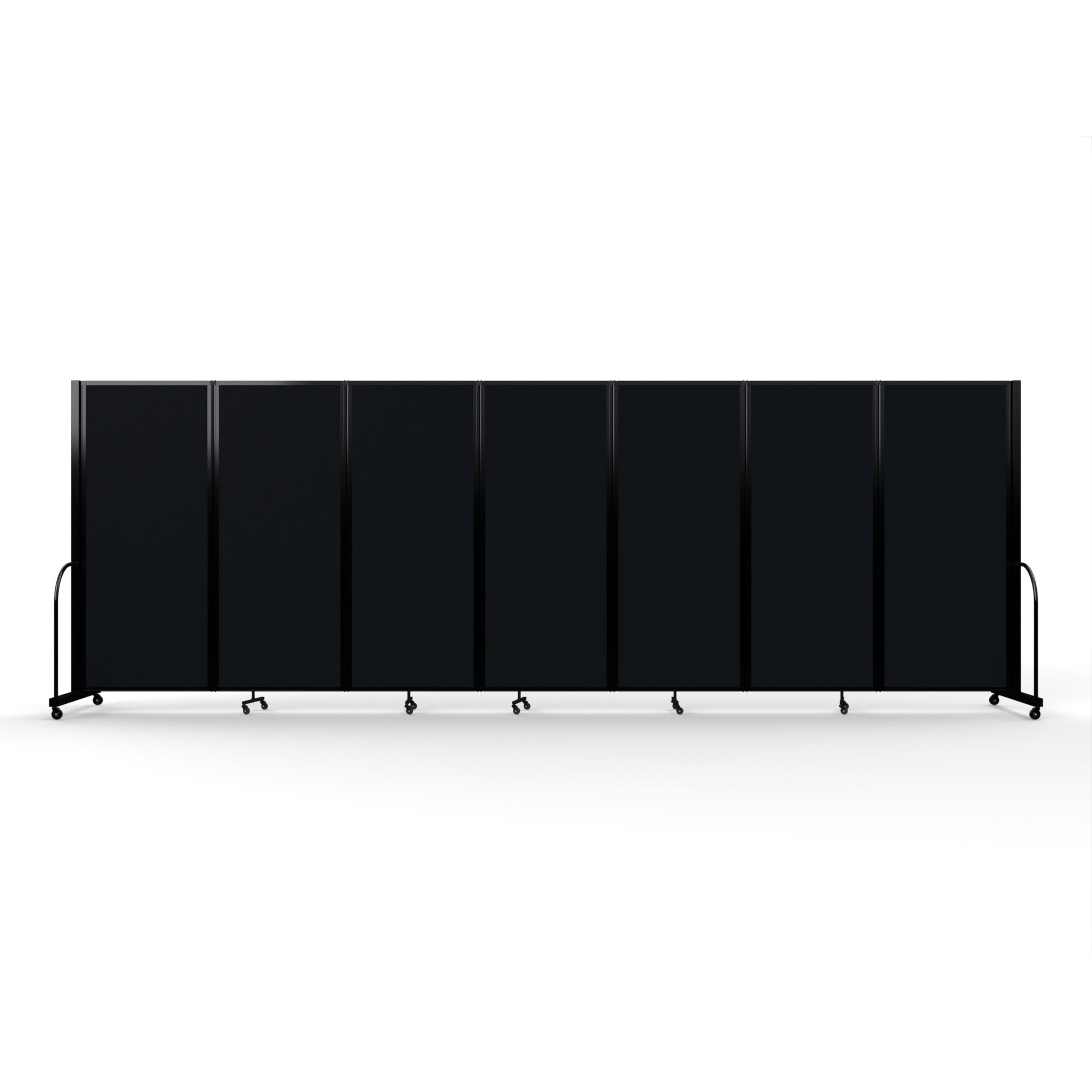 Screenflex Full Motion Divider, 6'10" x 19'7", Black Frame, CoaL Vinyl
