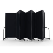 Screenflex Full Motion Divider, 6'10" x 19'7", Black Frame, CoaL Vinyl