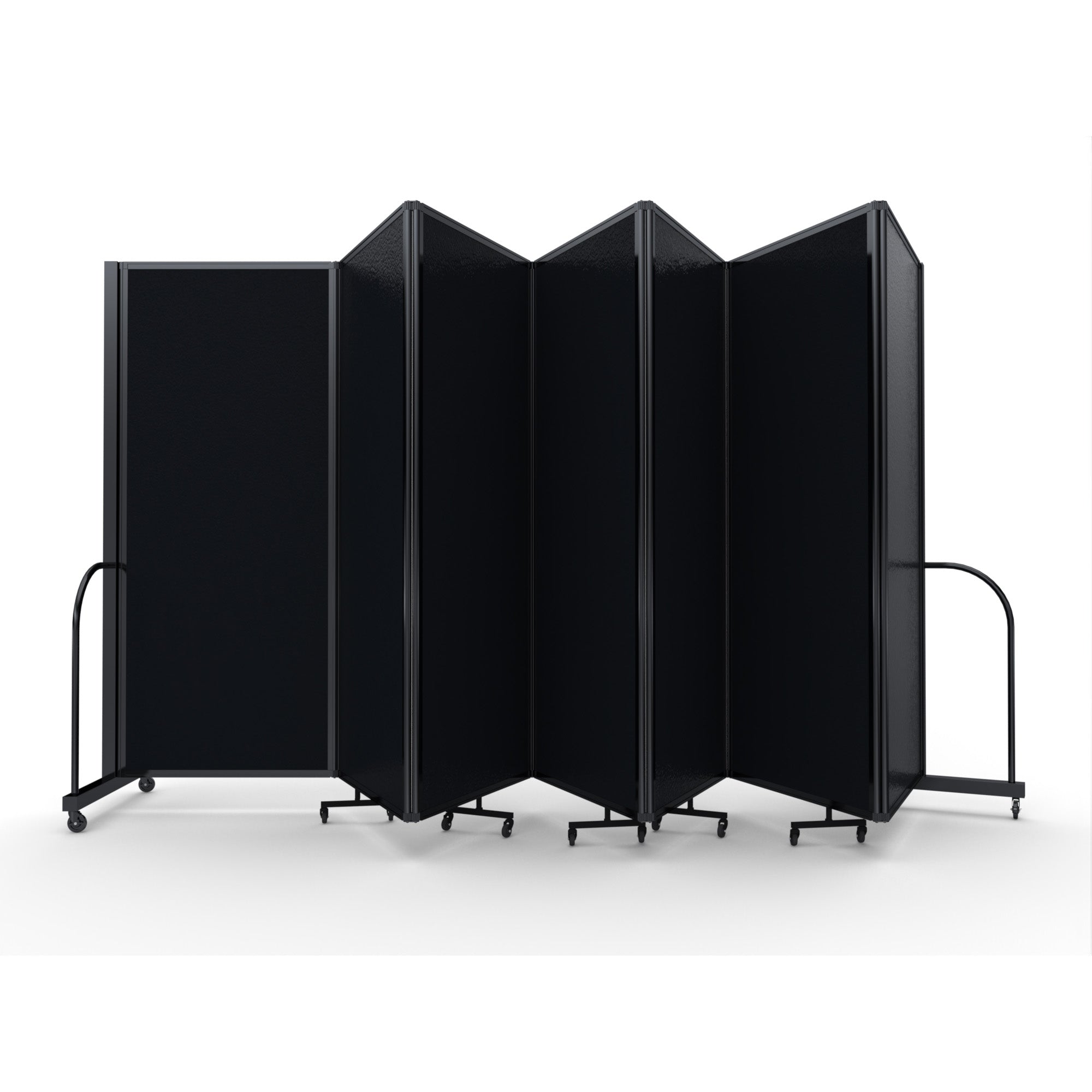 Screenflex Full Motion Divider, 6'10" x 19'7", Black Frame, CoaL Vinyl