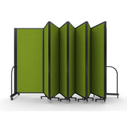 Screenflex Full Motion Divider, 6'10" x 25'1", Black Frame, Apple Green