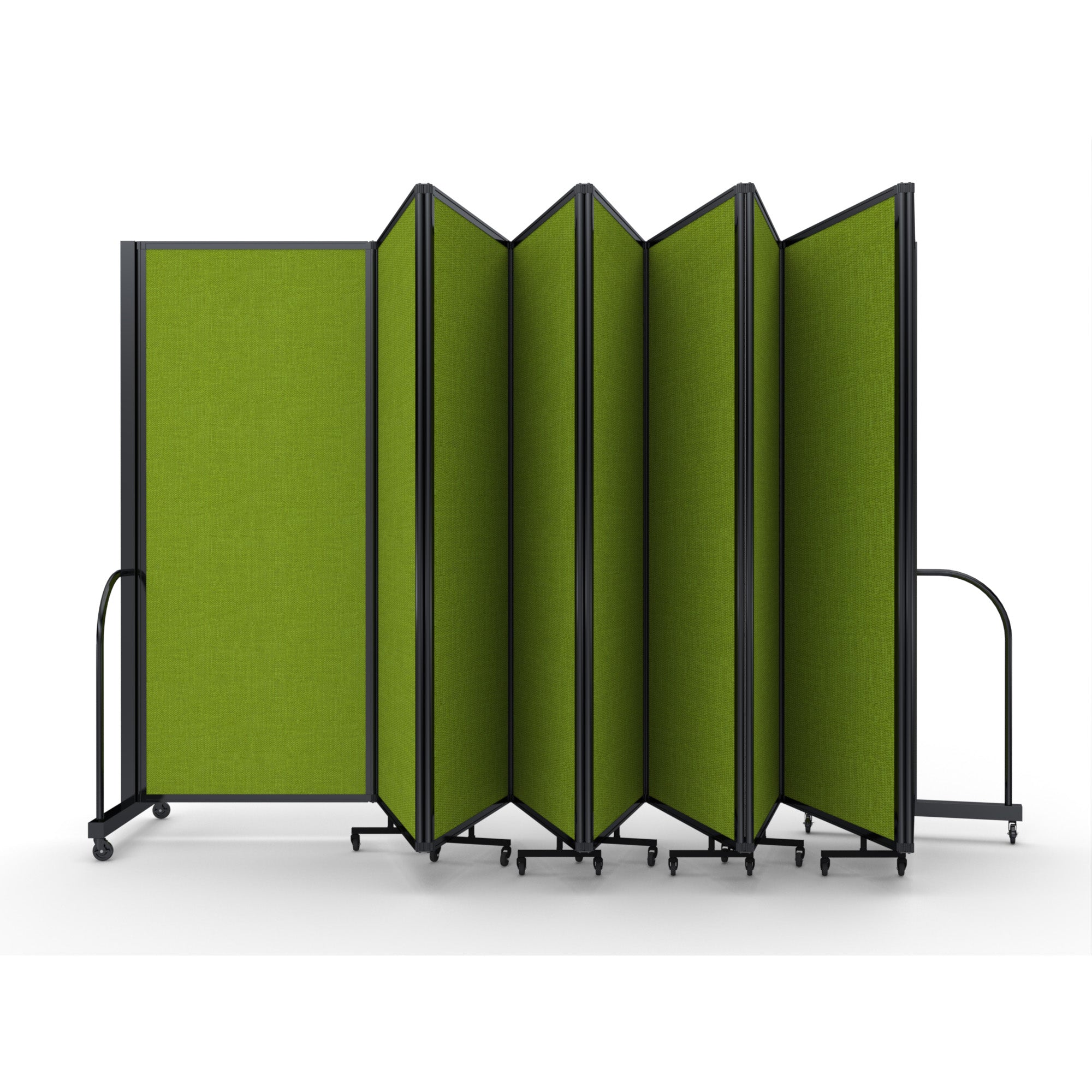 Screenflex Full Motion Divider, 6'10" x 25'1", Black Frame, Apple Green