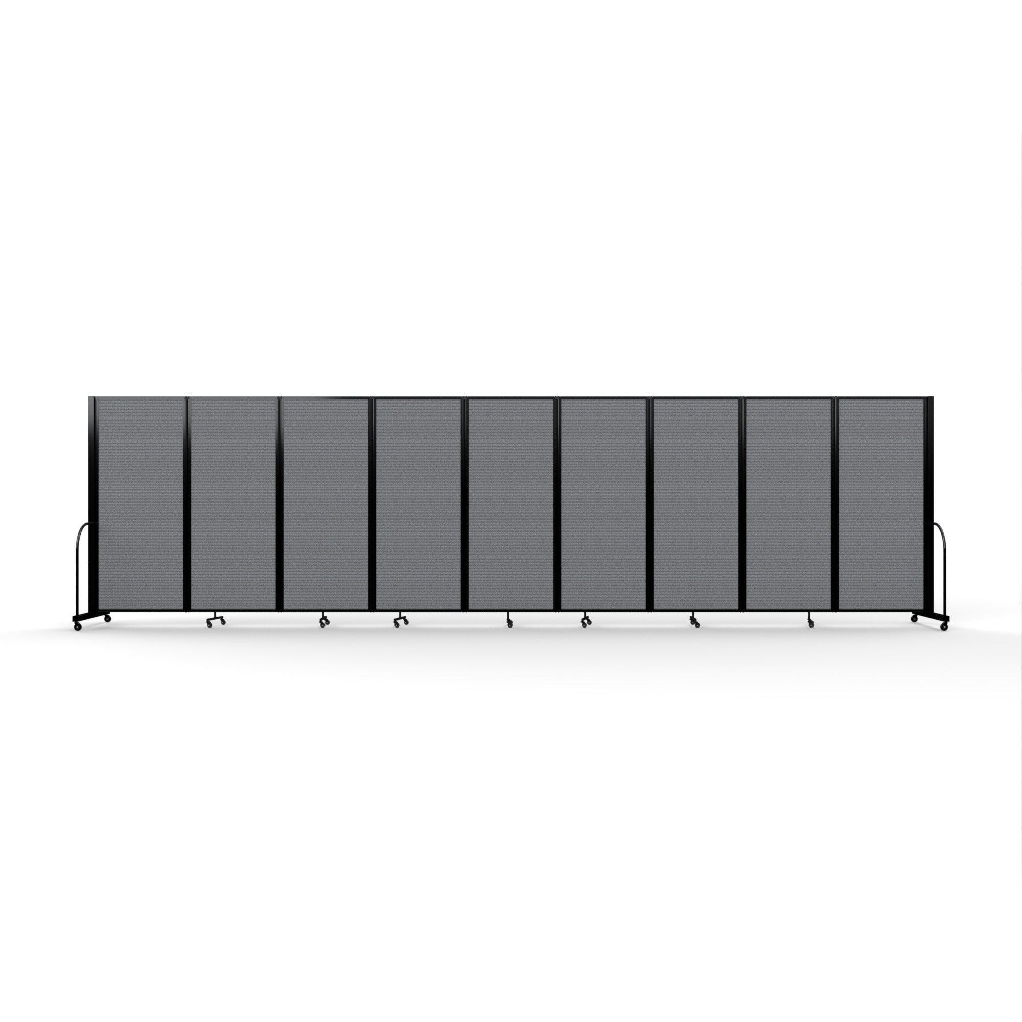 Screenflex Full Motion Divider, 6'10" x 25'1", Black Frame, Stone