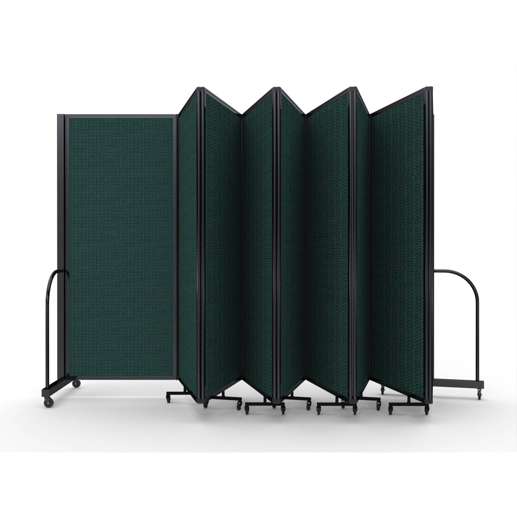 Screenflex Full Motion Divider, 6'10" x 25'1", Black Frame, Mallard