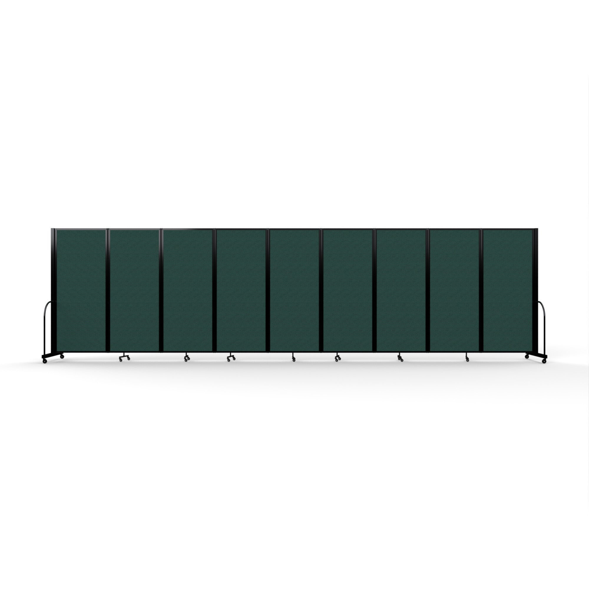 Screenflex Full Motion Divider, 6'10" x 25'1", Black Frame, Mallard
