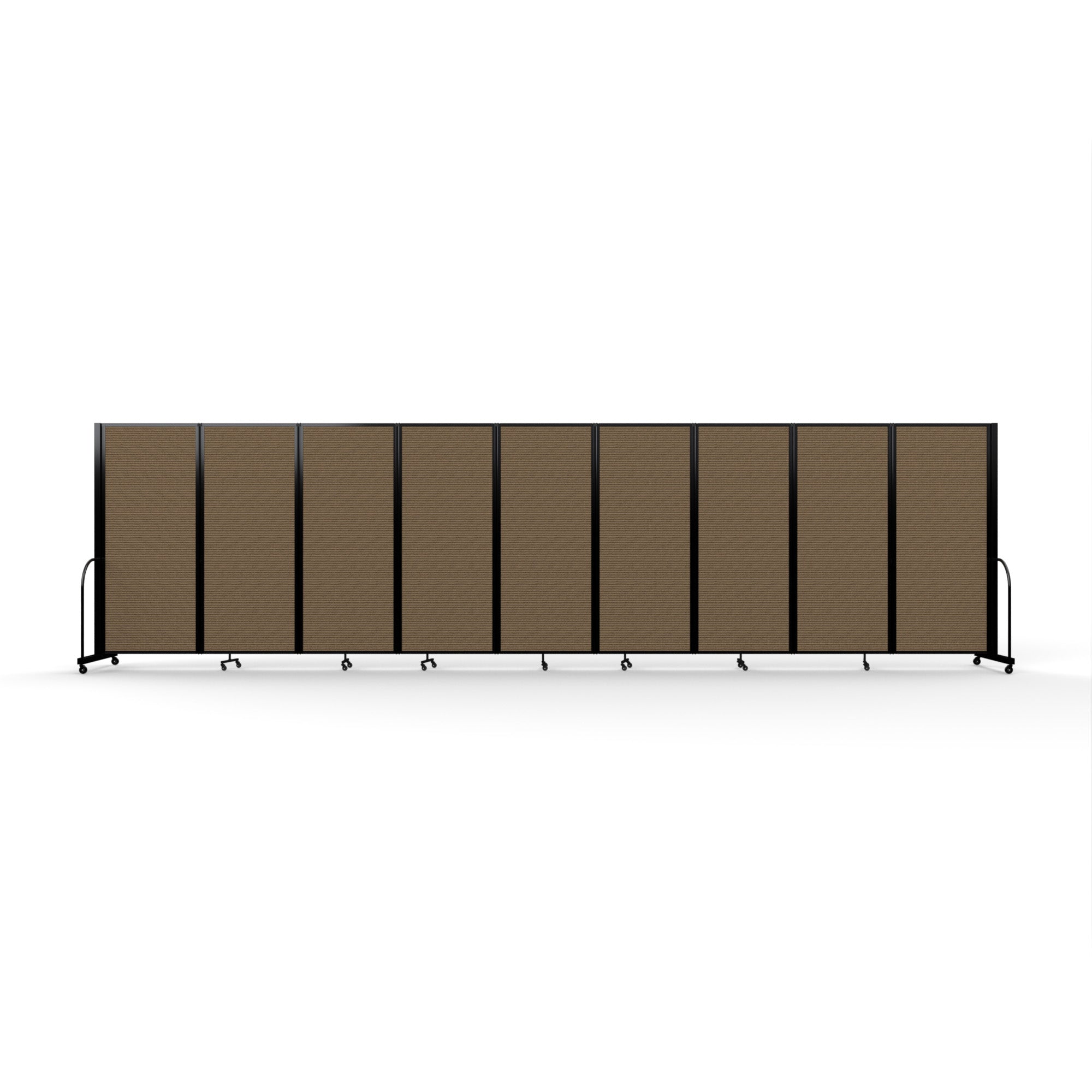 Screenflex Full Motion Divider, 6'10" x 25'1", Black Frame, Walnut