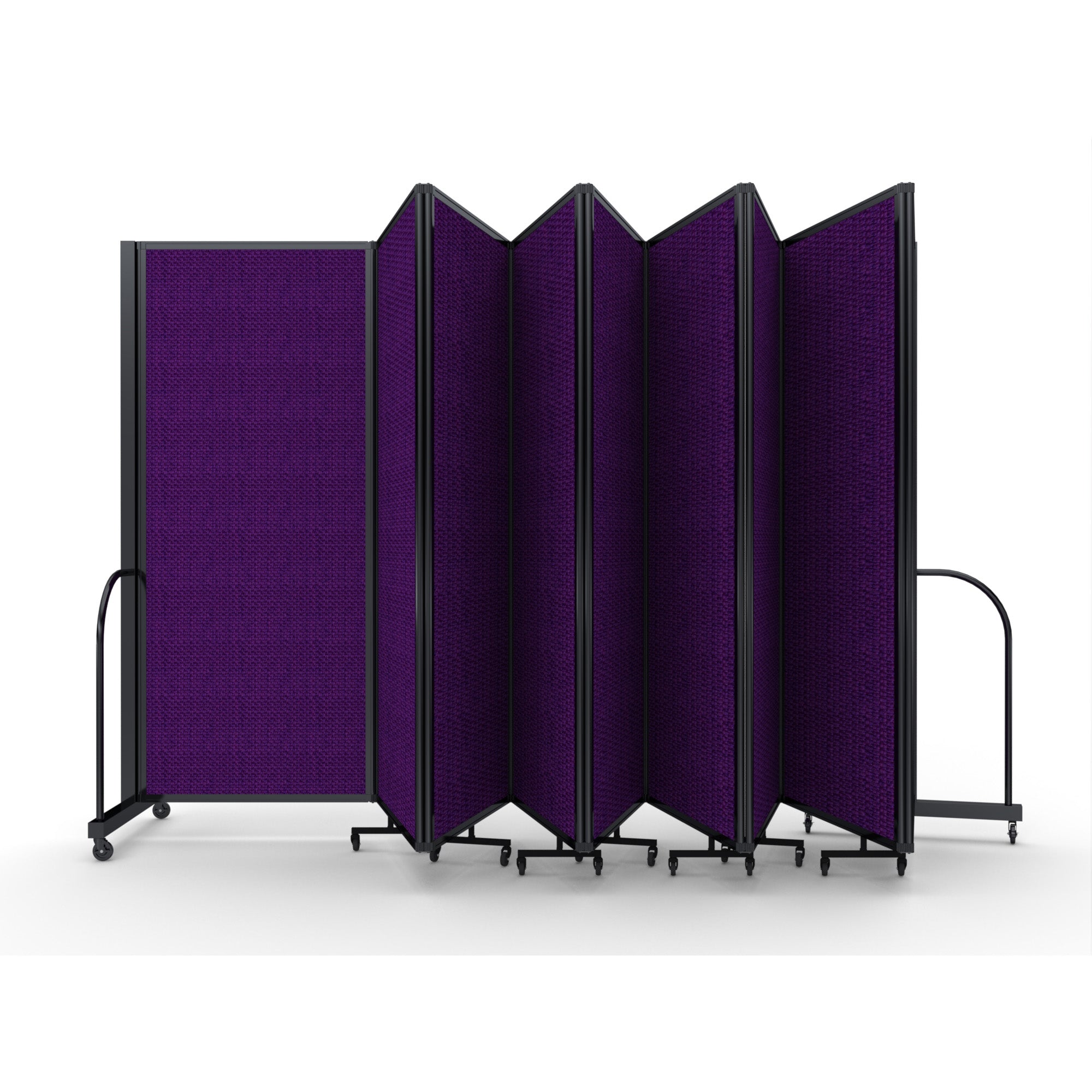 Screenflex Full Motion Divider, 6'10" x 25'1", Black Frame, Purple