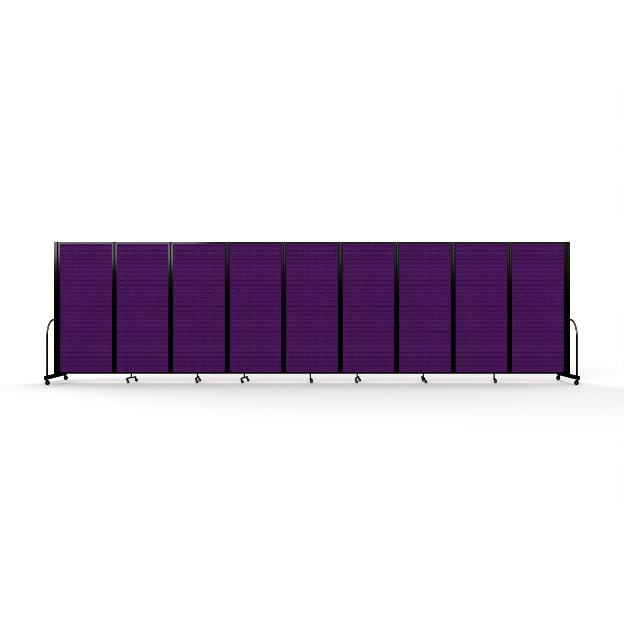 Screenflex Full Motion Divider, 6'10" x 25'1", Black Frame, Purple