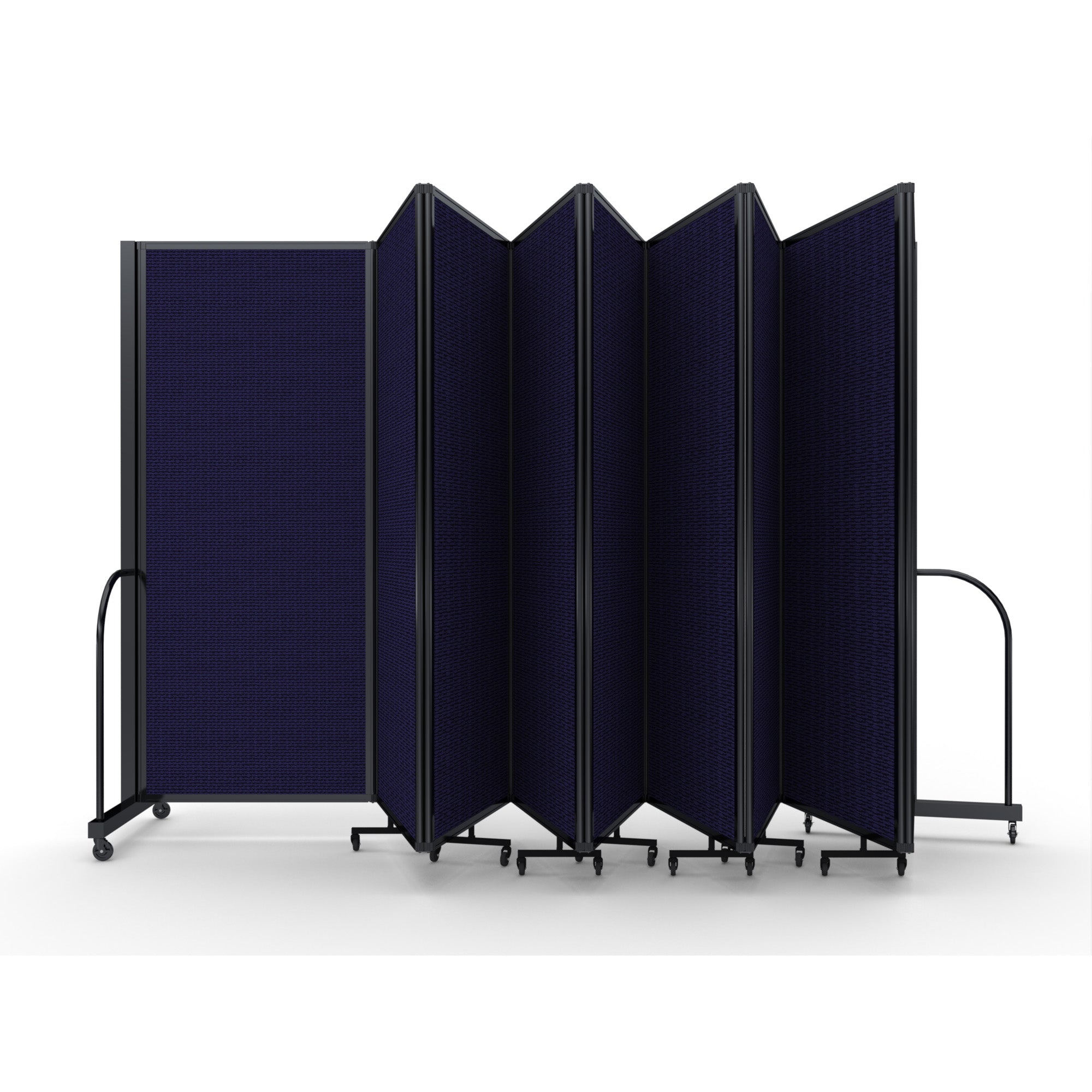 Screenflex Full Motion Divider, 6'10" x 25'1", Black Frame, Navy