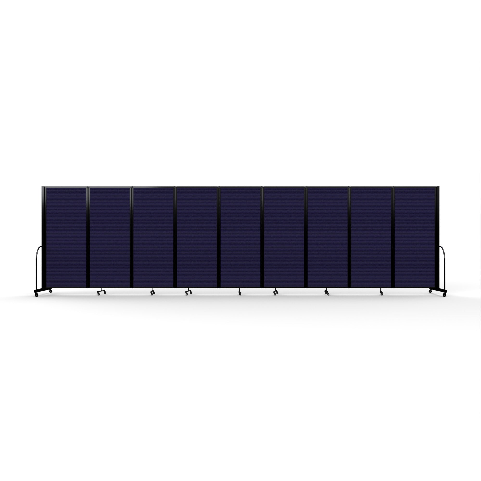 Screenflex Full Motion Divider, 6'10" x 25'1", Black Frame, Navy