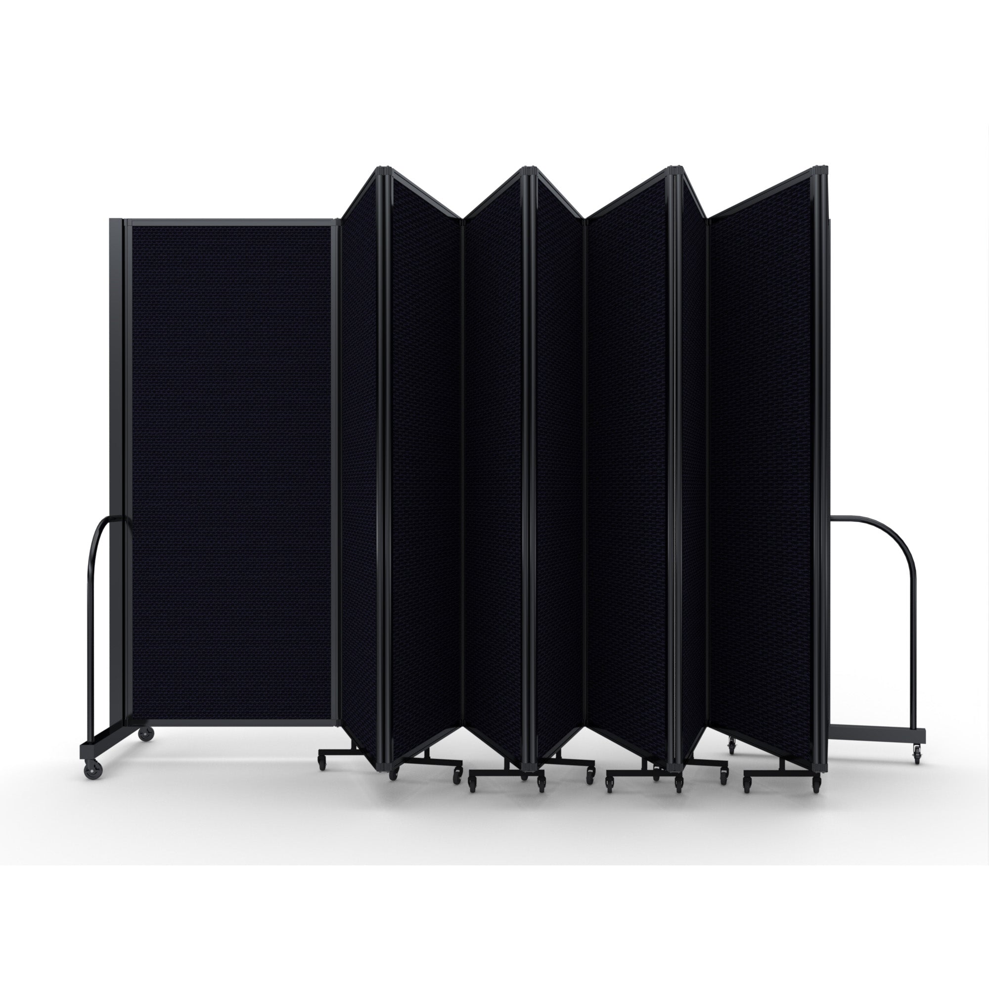 Screenflex Full Motion Divider, 6'10" x 25'1", Black Frame, Black