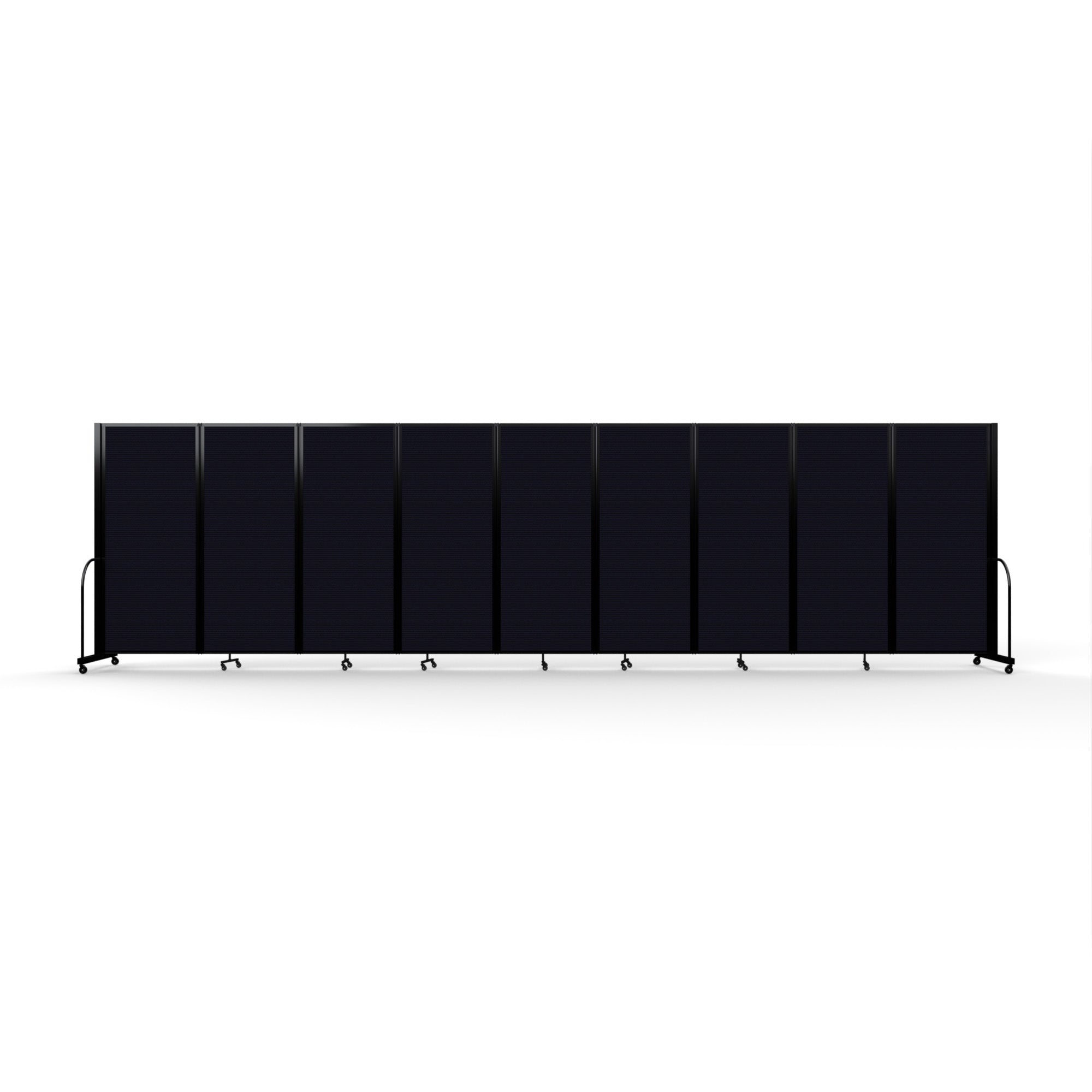 Screenflex Full Motion Divider, 6'10" x 25'1", Black Frame, Black