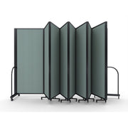 Screenflex Full Motion Divider, 6'10" x 25'1", Black Frame, Sea Green