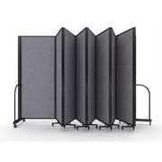 Screenflex Full Motion Divider, 6'10" x 25'1", Black Frame, Select Gray