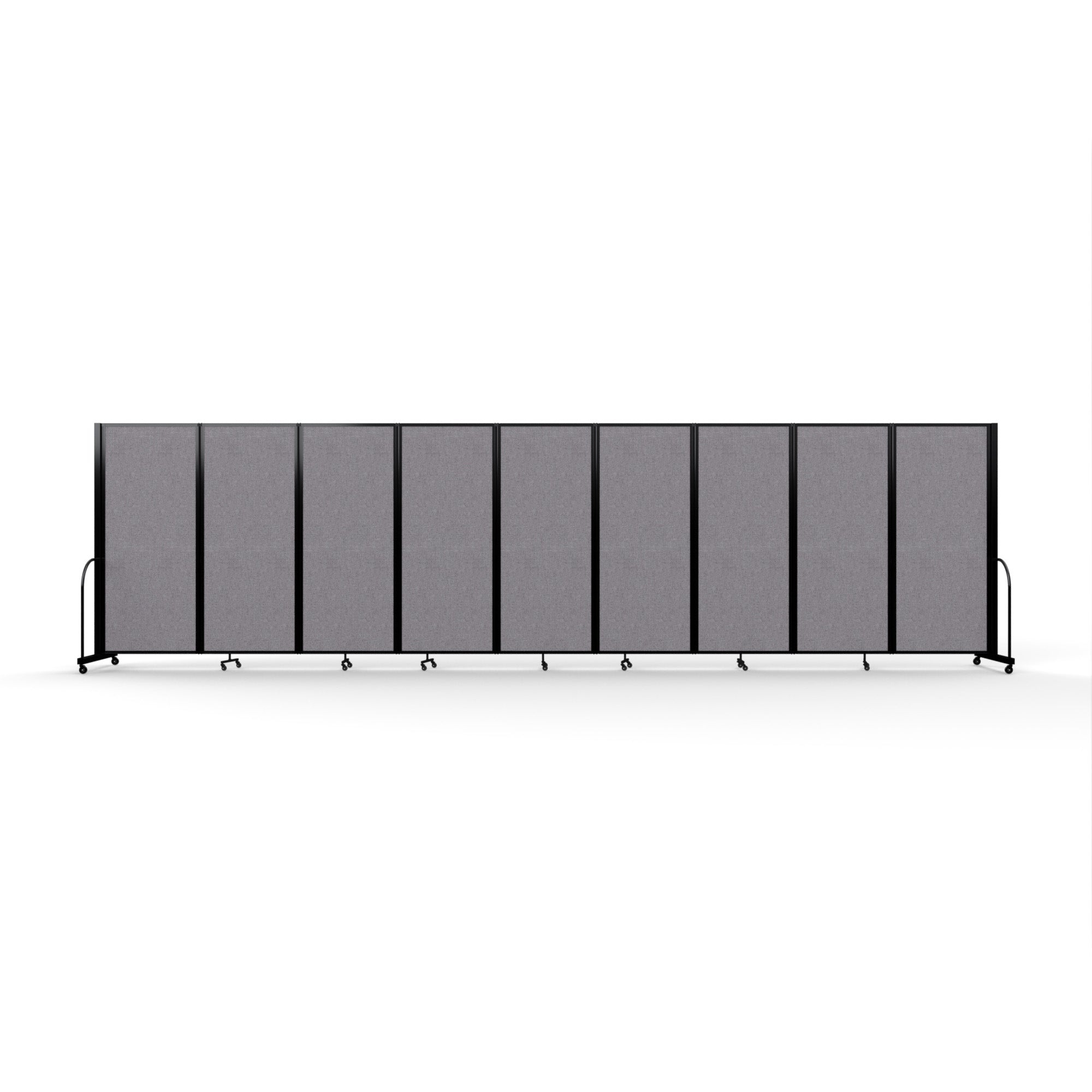 Screenflex Full Motion Divider, 6'10" x 25'1", Black Frame, Select Gray