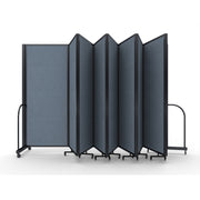 Screenflex Full Motion Divider, 6'10" x 25'1", Black Frame, Summer Blue