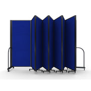 Screenflex Full Motion Divider, 6'10" x 25'1", Black Frame, Royal Blue