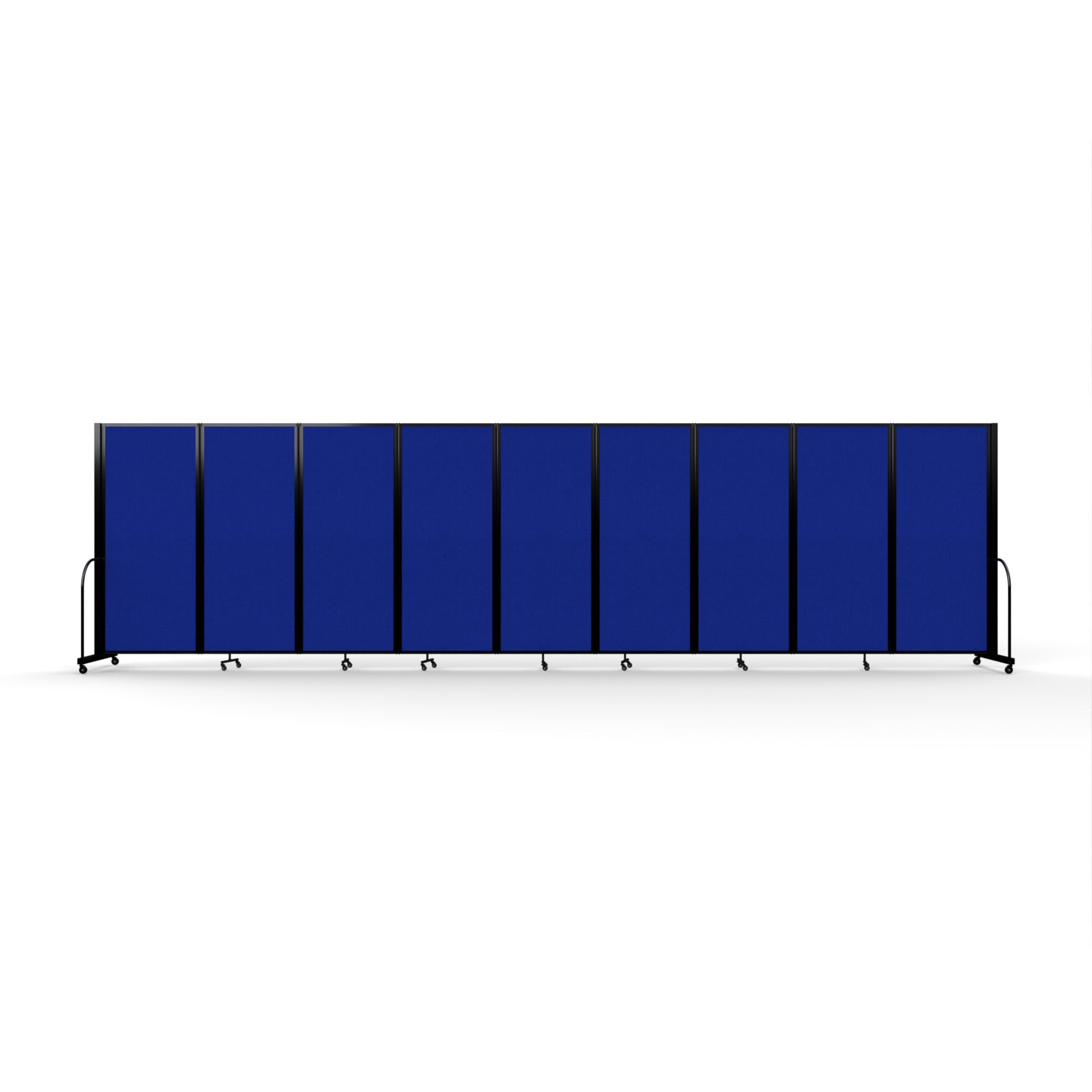 Screenflex Full Motion Divider, 6'10" x 25'1", Black Frame, Royal Blue