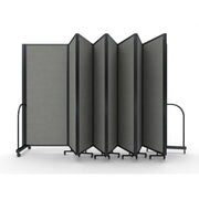 Screenflex Full Motion Divider, 6'10" x 25'1", Black Frame, Gray Smoke
