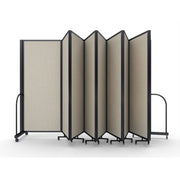 Screenflex Full Motion Divider, 6'10" x 25'1", Black Frame, Sand