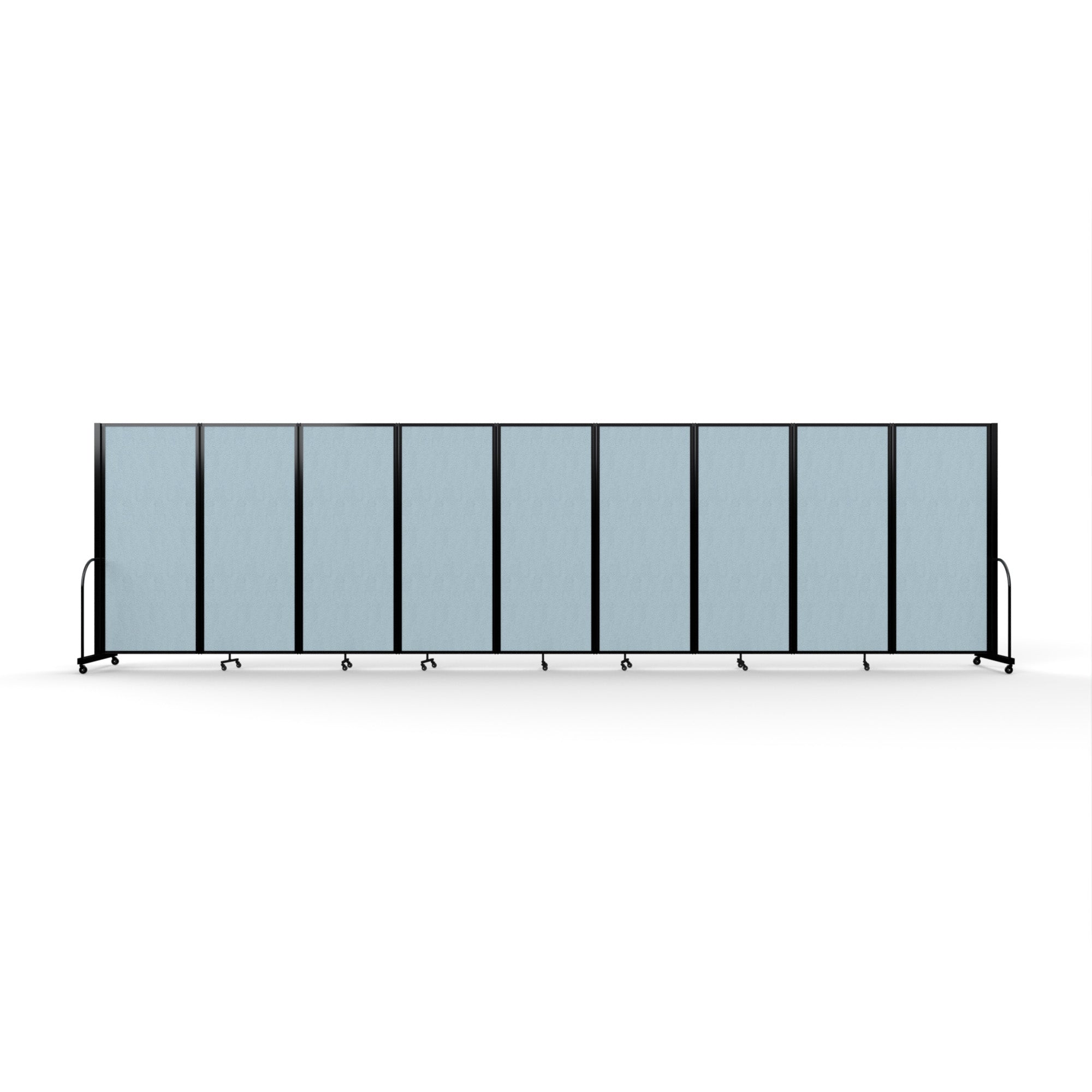 Screenflex Full Motion Divider, 6'10" x 25'1", Black Frame, Blue Tide Vinyl