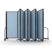 Screenflex Full Motion Divider, 6'10" x 25'1", Black Frame, Blue Tide Vinyl