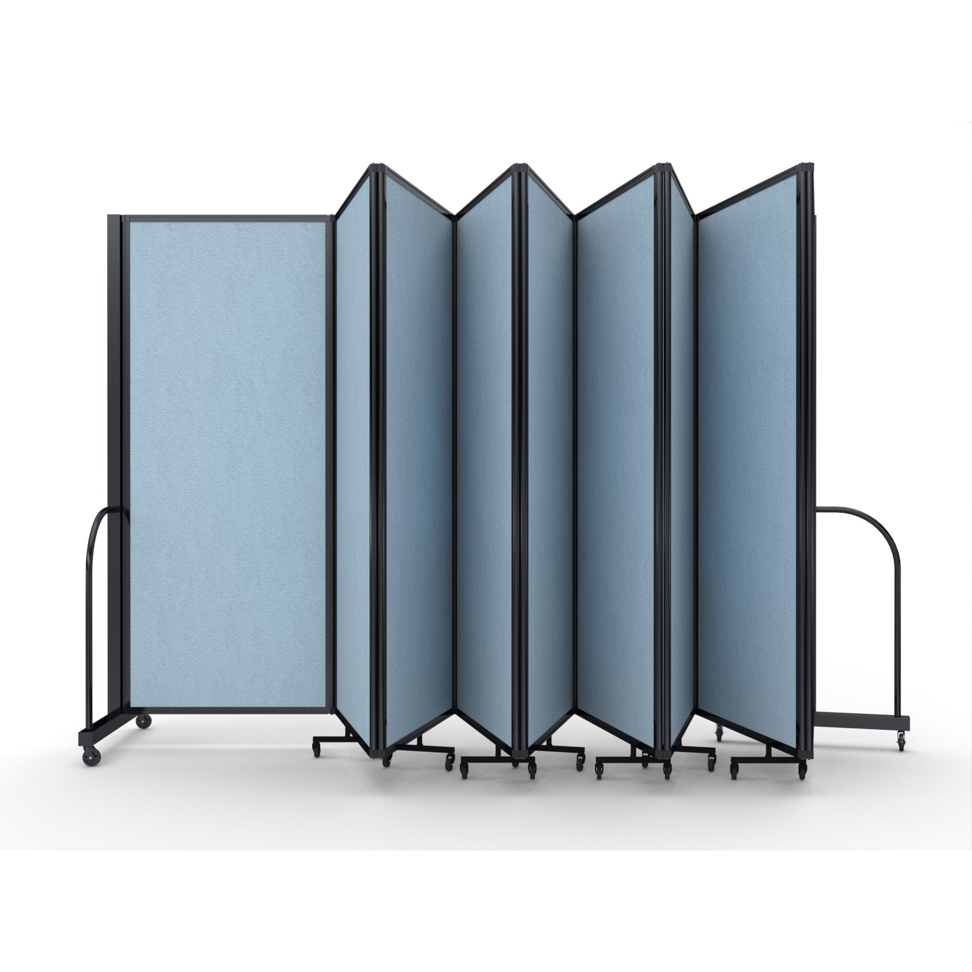 Screenflex Full Motion Divider, 6'10" x 25'1", Black Frame, Blue Tide Vinyl