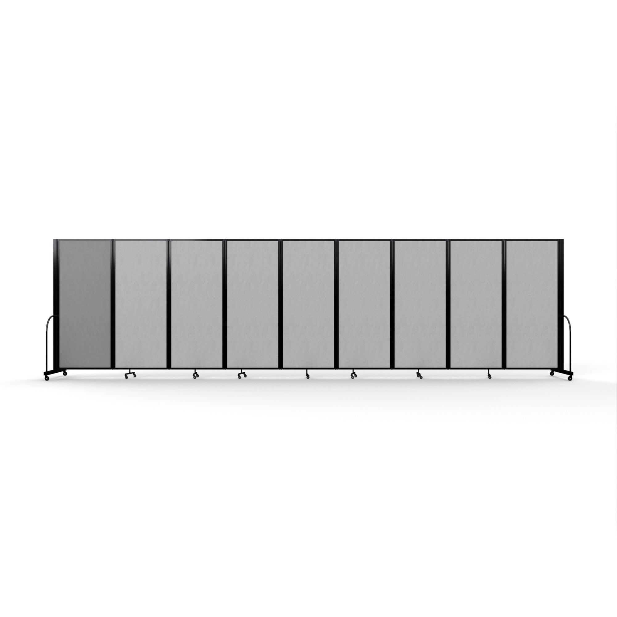 Screenflex Full Motion Divider, 6'10" x 25'1", Black Frame, Granie Vinyl