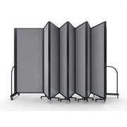 Screenflex Full Motion Divider, 6'10" x 25'1", Black Frame, Granie Vinyl