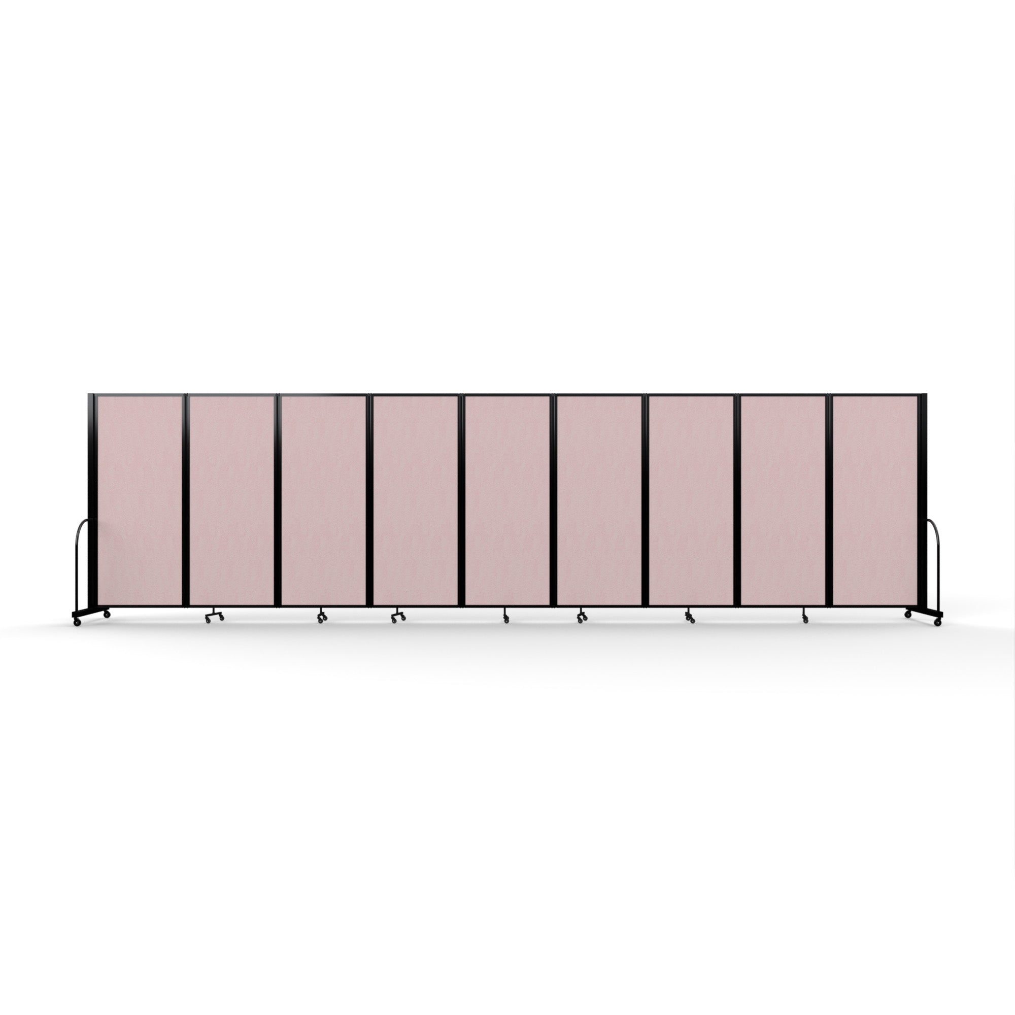 Screenflex Full Motion Divider, 6'10" x 25'1", Black Frame, Raspberry Mist Vinyl