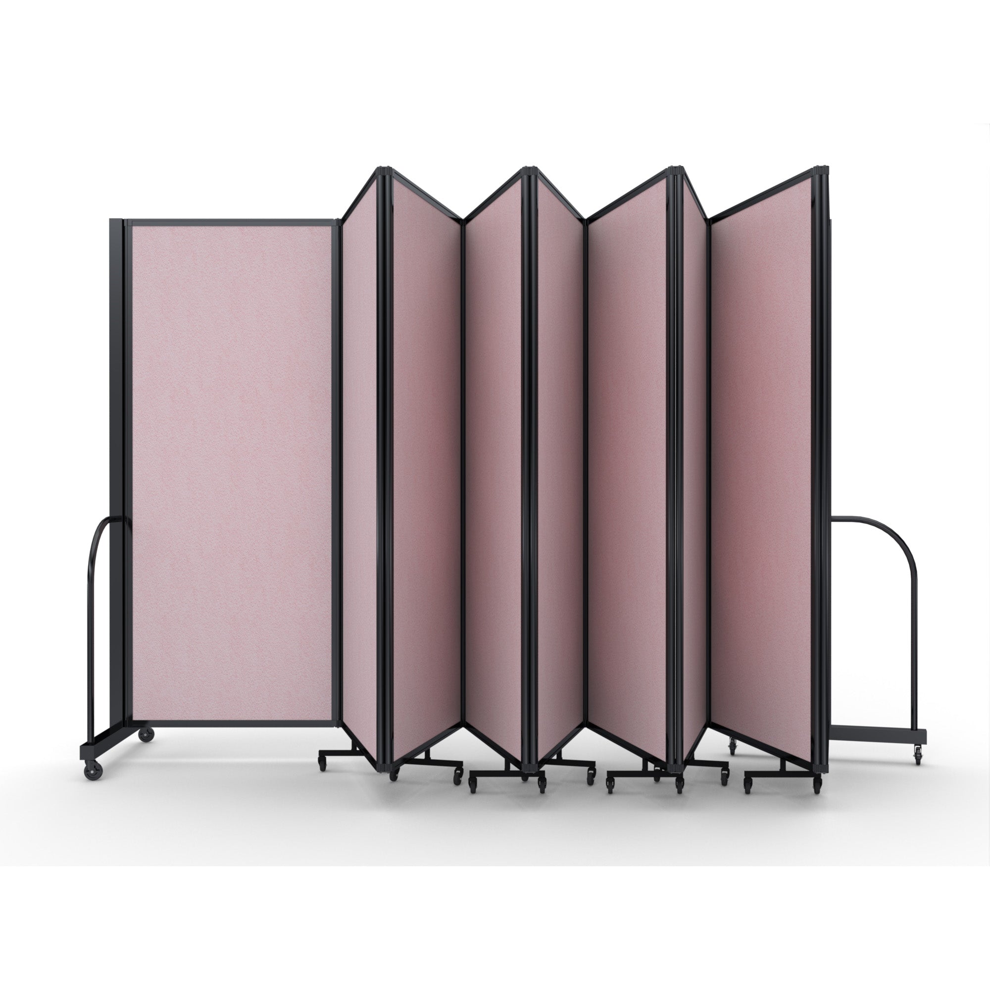Screenflex Full Motion Divider, 6'10" x 25'1", Black Frame, Raspberry Mist Vinyl