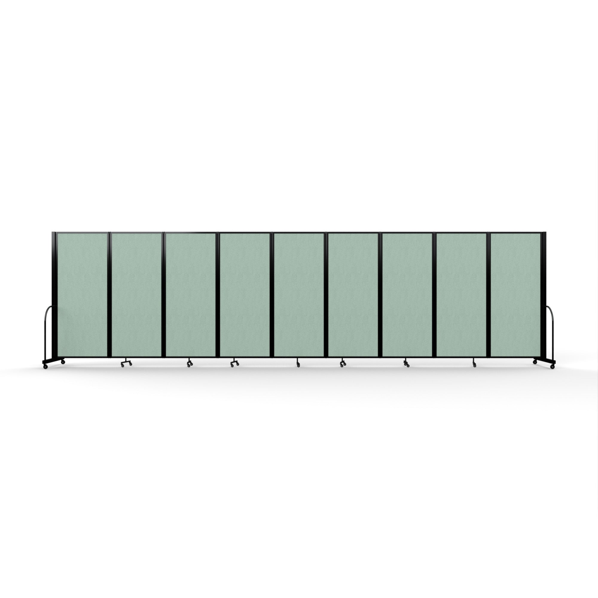 Screenflex Full Motion Divider, 6'10" x 25'1", Black Frame, Mint Vinyl